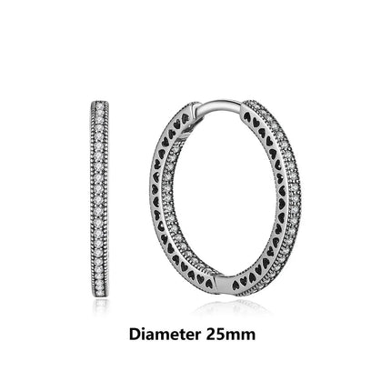 Orecchini Originali in Argento Sterling 925, Modello 2026, a Perno e a Cerchio con Cristalli, per Donna, in Oro Rosa, con Corona, Cuore, Infinito, Ape, Gioielli platinumshop