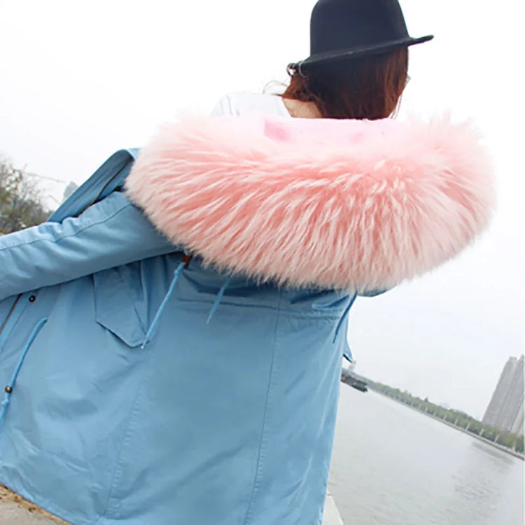 Maomaokong Natural Fur Lining Real Fur Coat Winter Jacket Women Raccoon Fur Collar Warm Thick Parkas Female Clothing