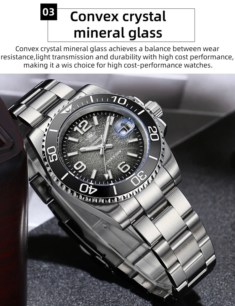 ADDIESDIVE 41mm Watches Japan 2115 Quartz Movement Luminous 200m Waterproof Dive Ceramic Bezel 316L Stainless Steel Man Watches