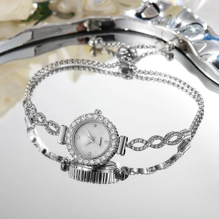 Orologio da donna con strass alla moda, bracciale da donna, orologi al quarzo, orologio Relogio platinumshop