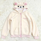 Cute Japan Bear Sleepwear Rilakkuma Y2K Hoodie Pajama Set Girls Fleece Lined Hooded Homewear Suit Autumn Winter Loungewear New