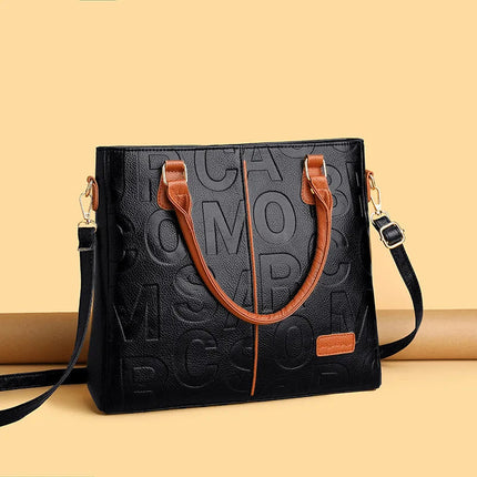 Ladies Large Capacity Leather Shoulder Bag 2025 New Style Urban Simple Tote Bag Women's Single Shoulder Bag Daily Match PlatiNum
