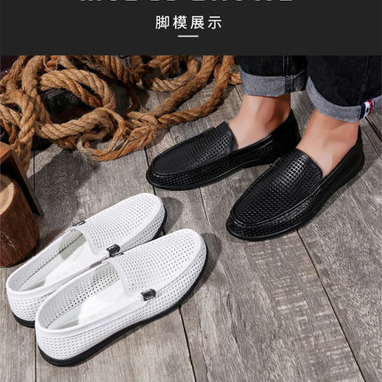 2025 Estate Scava Fuori Penny Mocassini Da Uomo Scarpe Da Barca Traspirante Uomo Mocassini In Pelle Slip On Appartamenti Mens Casual Scarpe Da Guida