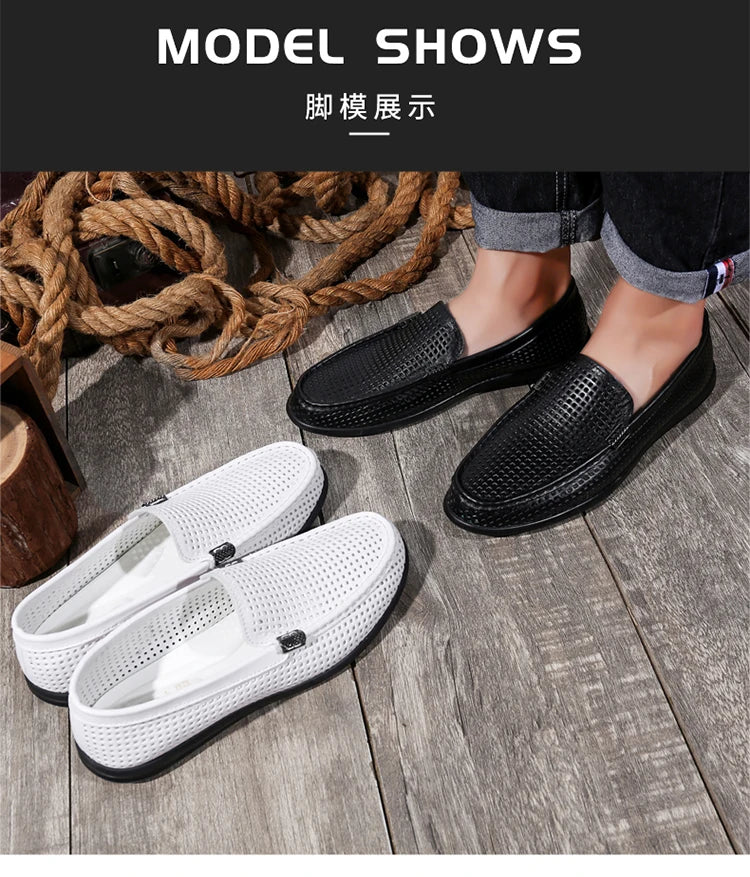 2025 Estate Scava Fuori Penny Mocassini Da Uomo Scarpe Da Barca Traspirante Uomo Mocassini In Pelle Slip On Appartamenti Mens Casual Scarpe Da Guida