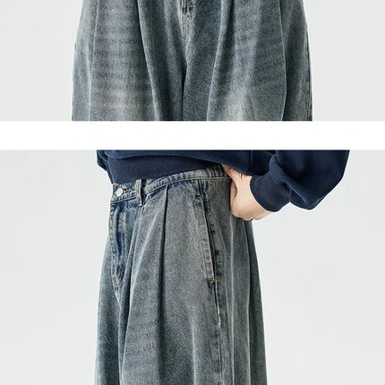 Jeans da Uomo Primaverili Stile Harajuku, Comodi e Lavati, Moda Y2K Punk Casual, Pantaloni Larghi e Leggeri