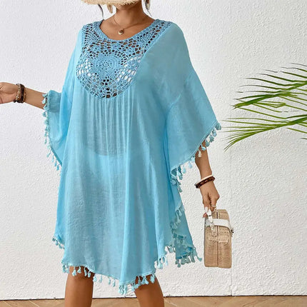 Abito Copricostume Estivo da Donna con Scollo Quadrato, Protezione Solare, Vestibilità Ampia, Traforato, per Spiaggia e Vacanze platinumshop