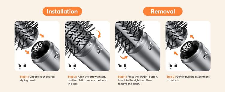 Bopcal 5 In 1 Hair Dryer Hot Air Comb Electric Hair Curling Iron 1200W High Speed Blower Multifunctional Styling Tools Hairdryer