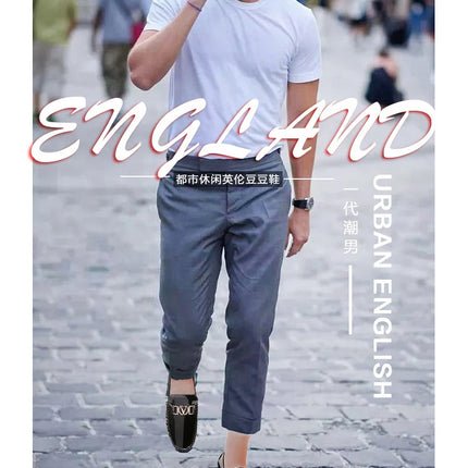 Scarpe a cuffia da uomo, scarpe slip-on primaverili ed estive, scarpe da uomo alla moda in pelle verniciata stile coreano, scarpe pigre basse, scarpe casual, fatte a mano