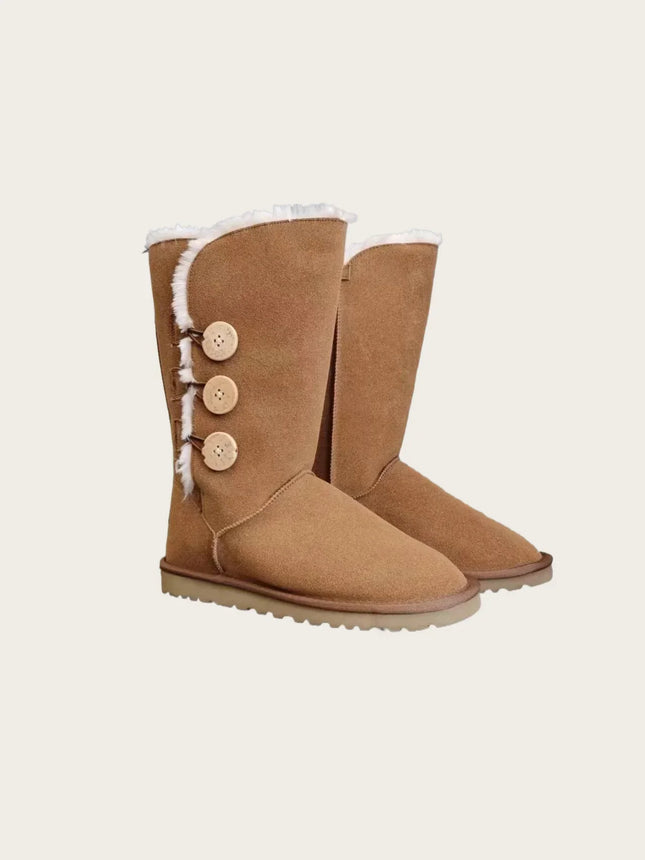 NEW  HOT Women's shoes adult genuine leather wool comfortable warm snow boots fashionable height increase wear-resistant soft