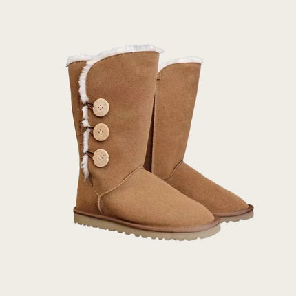 2026  HOT Women's shoes adult genuine leather wool comfortable warm snow boots fashionable height increase wear-resistant soft
