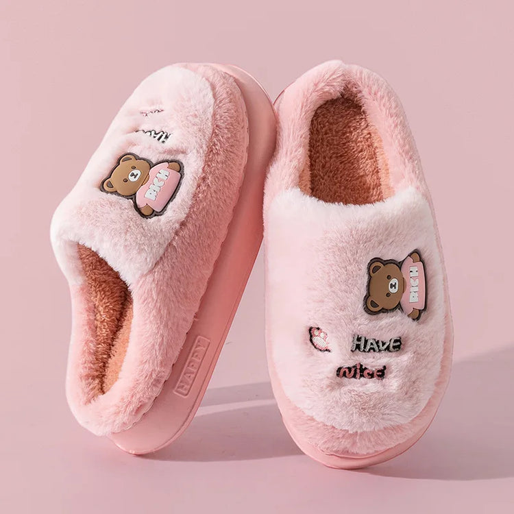 Thicken Warm Long Plush Slippers for Women Winter 2026 Chunky Platform Fluffy Furry Fur Slippers Couple Plus Size Indoor Shoes