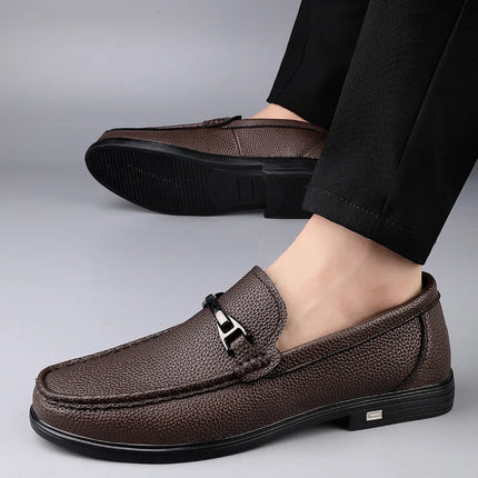 Mocassini in Vera Pelle per Uomo, Scarpe Casual Classiche per Lavoro e Pendolarismo, Slip-on Comodi per Passeggiate