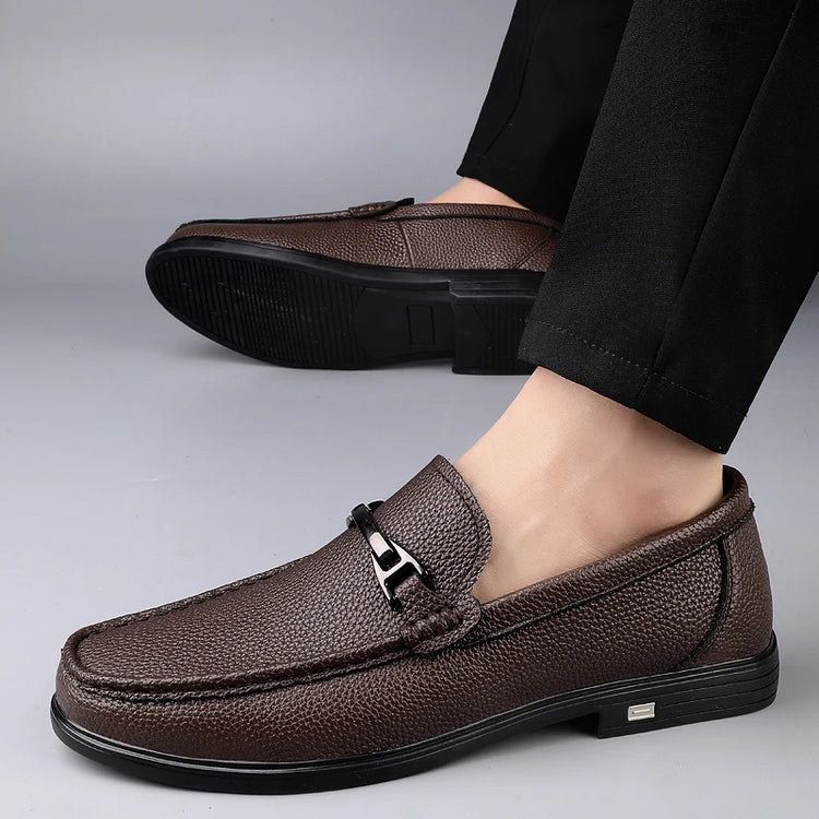 Mocassini in Vera Pelle per Uomo, Scarpe Casual Classiche per Lavoro e Pendolarismo, Slip-on Comodi per Passeggiate