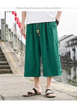 Pantaloni da samurai giapponesi Kimono da uomo Pantaloni casual in cotone retrò da uomo Pantaloni larghi casual Hip Hop Harajuku di alta qualità da uomo