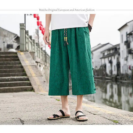 Pantaloni da samurai giapponesi Kimono da uomo Pantaloni casual in cotone retrò da uomo Pantaloni larghi casual Hip Hop Harajuku di alta qualità da uomo
