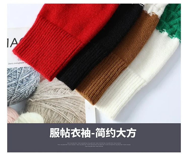 Thorn Style Spliced Knitted Sweater 2025 Fashionable High Street Autumn Winter Warm Men's Top Hip-hop Streetwear Fishing Sports