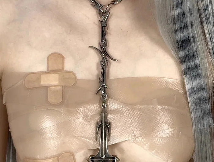 Set di Gioielli Punk Rock per Donne e Uomini, Collane e Anelli con Ciondolo a Croce Gotica, Collezione di Accessori Gioiello Audaci platinumshop