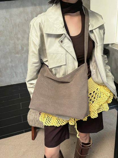 Motingsome Natural Soft Suede Woman Bags Large Capacity Handbag Big Underarm Messenger Bag Shoulder Purse Casual Tote 2025 New