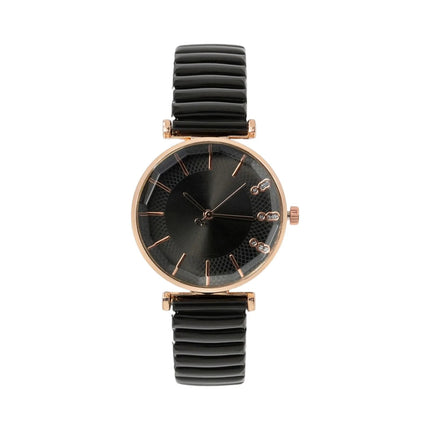 Orologio al quarzo da donna in cristallo semplice blu tesoro di lusso Orologio casual con cinturino elasticizzato in acciaio inossidabile Orologio da donna alla moda platinumshop