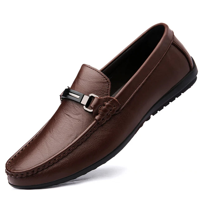 Eleganti Mocassini Estivi in Pelle per Uomo, Scarpe Casual alla Moda, Leggere e Antiscivolo, Slip-on, Scarpe da Passeggio Primaverili ed Estive