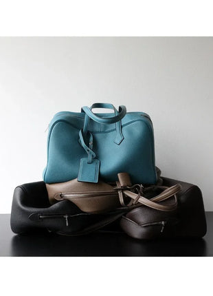 Borsa da donna in pelle di vacchetta di alta qualità, semplice borsa a tracolla di grande capacità, borsa a spalla.