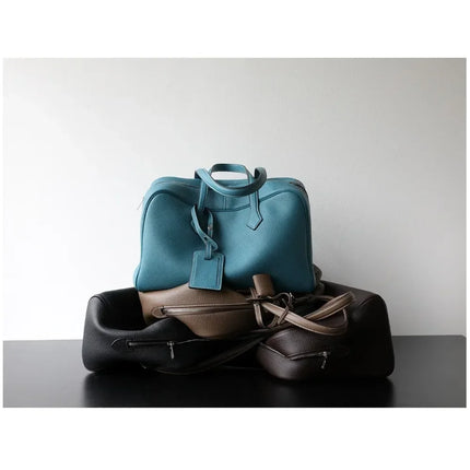 Borsa da donna in pelle di vacchetta di alta qualità, semplice borsa a tracolla di grande capacità, borsa a spalla.