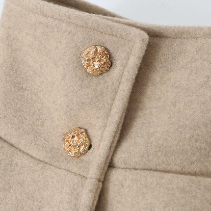 Women Fall Winter Elegant Blended Belt Coat Cape Style Stand-Collar Cloak Coat KONDALA 2026 Trendy Vintage Casual Chic Lady Coat