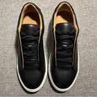 QHCCID Men's Versatile Cow Leather Casual Sneakers Comfortable Breathable White Soft Cowhide Trendy Footwear Women’s Shoes