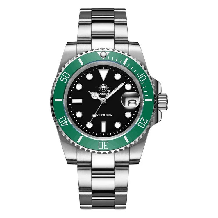 ADDIESDIVE Quartz Watch for Men 316L Stainless Steel Super Luminous Ceramic Bezel 200m Waterproof Classic Diving Men‘s Watch