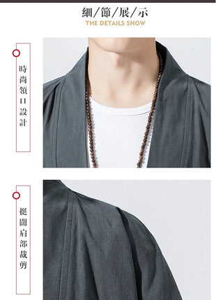 Camicie gru ricamate stile cinese retrò cotone lino Tang vestito Cardigan Mens tradizionale Kung Fu Tai Chi Casual Top camicette