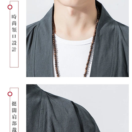 Camicie gru ricamate stile cinese retrò cotone lino Tang vestito Cardigan Mens tradizionale Kung Fu Tai Chi Casual Top camicette