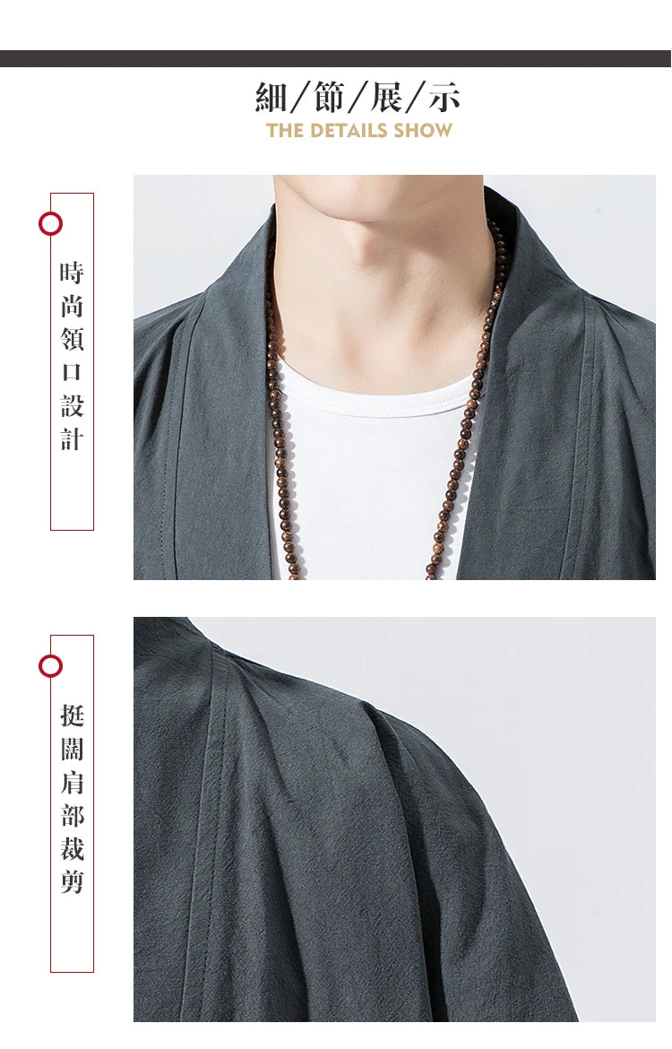Camicie gru ricamate stile cinese retrò cotone lino Tang vestito Cardigan Mens tradizionale Kung Fu Tai Chi Casual Top camicette