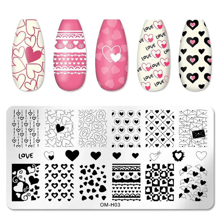 Nail Art Templates Stamping Plate Design Flower Leaf Butterfly Christmas Lace Stamp Templates Plates Image Manicure Accessories