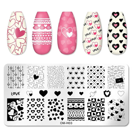 Nail Art Templates Stamping Plate Design Flower Leaf Butterfly Christmas Lace Stamp Templates Plates Image Manicure Accessories