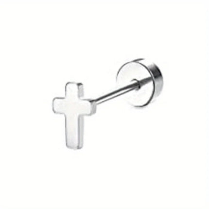 Drperfect 1pc orecchini chirurgici in acciaio inossidabile per donna uomo orecchini con retro piatto orecchini con cartilagine orecchini a cerchio con Piercing platinumshop