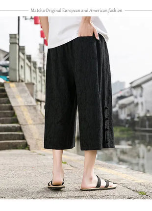 Pantaloni da samurai giapponesi Kimono da uomo Pantaloni casual in cotone retrò da uomo Pantaloni larghi casual Hip Hop Harajuku di alta qualità da uomo