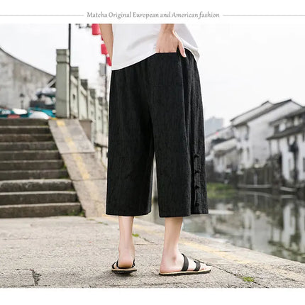 Pantaloni da samurai giapponesi Kimono da uomo Pantaloni casual in cotone retrò da uomo Pantaloni larghi casual Hip Hop Harajuku di alta qualità da uomo