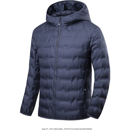 EUMERGX Men's Down Jacket Winter Warm Duck Down Lightweight Padding Jackets Camping Climbing Trekking Graphene Lining Coat