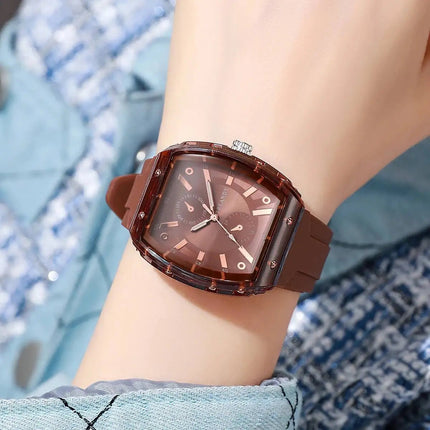 Orologi da donna alla moda Orologi da polso al quarzo da donna con cinturino in silicone casual per ragazze Orologio Reloj Mujer (senza scatola) platinumshop