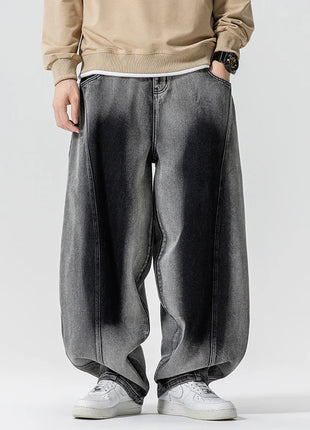 Jeans Pantaloni casual stile americano da uomo Pantaloni lanterna da uomo larghi alla moda Streetwear Pantaloni hip-hop da uomo in denim oversize a gamba larga
