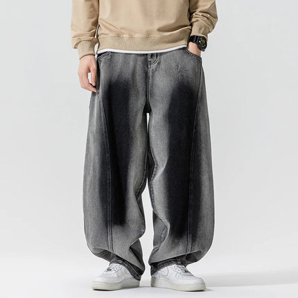 Jeans Pantaloni casual stile americano da uomo Pantaloni lanterna da uomo larghi alla moda Streetwear Pantaloni hip-hop da uomo in denim oversize a gamba larga