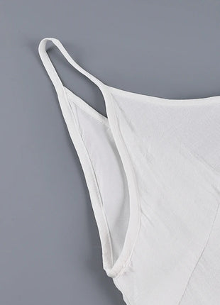 HiLoc Abito lungo bianco allentato casual Robe 2025 Nuovi abiti estivi con scollo a V per le donne Primavera senza maniche Vestaglie dritte Camicia da notte