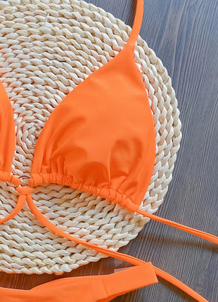Set Bikini Triangolo Sexy Micro Perizoma Donna, Costume da Bagno Stampa Bandage, Abbigliamento da Spiaggia platinumshop