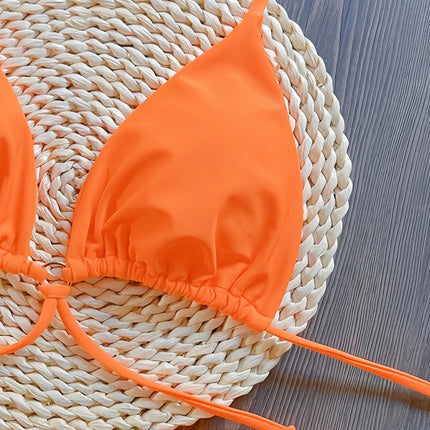 Set Bikini Triangolo Sexy Micro Perizoma Donna, Costume da Bagno Stampa Bandage, Abbigliamento da Spiaggia platinumshop