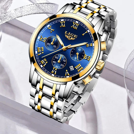LIGE 2024 nuove donne di moda orologi da donna top brand di lusso creativo bracciale da donna in acciaio orologi orologio impermeabile al quarzo femminile platinumshop