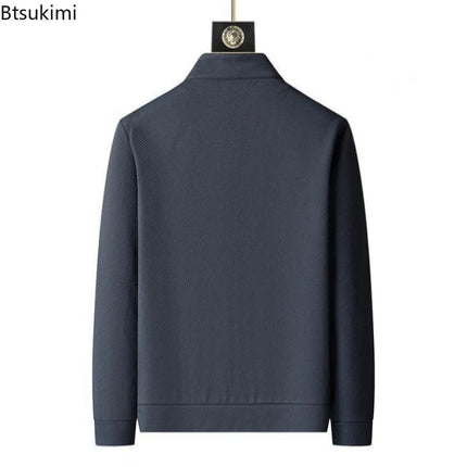 New Spring Autumn Tracksuits for Men Casual Sports Zipper Jackets+Pants Two Piece Sets Long Sleeve Stand Coats Trousers Outfits PlatiNum
