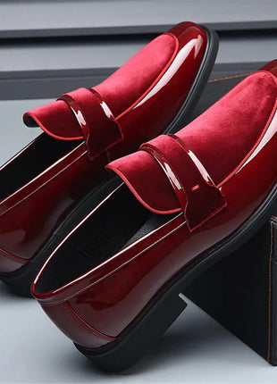 Nuove Scarpe da Cerimonia di Lusso per Uomo, Mocassini Rossi in Pelle Scamosciata, Calzature Formali Eleganti, Zapatos Hombre