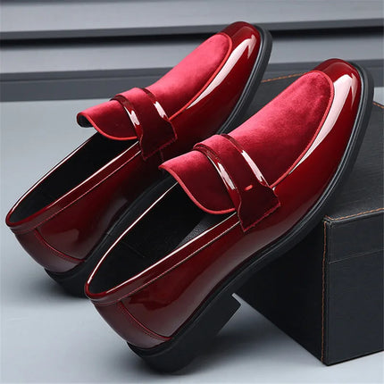 Nuove Scarpe da Cerimonia di Lusso per Uomo, Mocassini Rossi in Pelle Scamosciata, Calzature Formali Eleganti, Zapatos Hombre