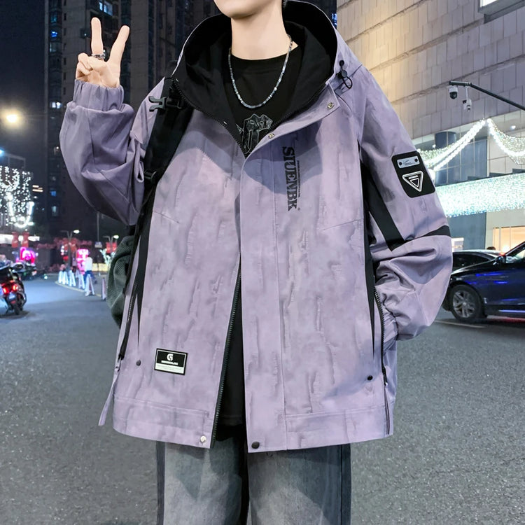 Fashion 2026 Spring Autumn Men's Casual Hooded Jackets Streetwear Windproof Coats Youth Outdoor Plus Size 4XL Hoody Top Clothing
