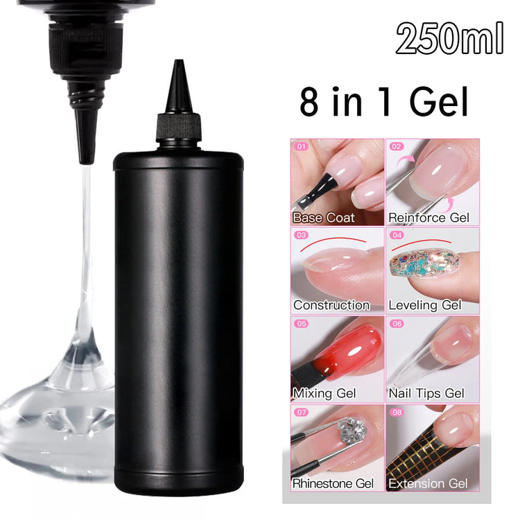 250ml Shiny No Wipe Top Coat UV Base Gel Polish Matte Diamond Top Primer Nail Prep Dehydrate Long Lasting Gel Refill Package